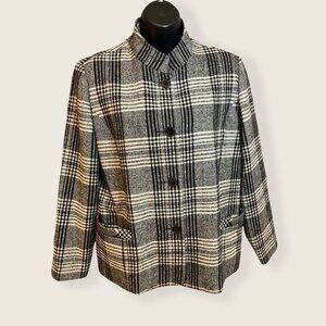 BFA Classics Polyester/Wool Blend Plaid Jacket Sz 12P